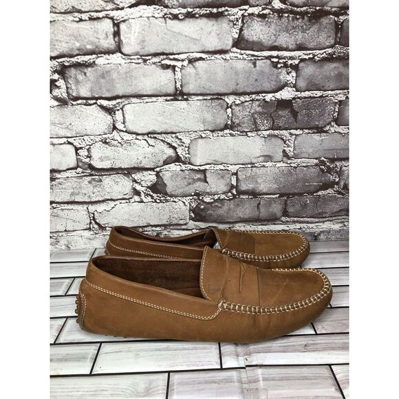 JP Tods Brown Leather Penny Loafers Driving Slip On Shoes Men Sz 10.5M US/44EU - Picture 11 of 16